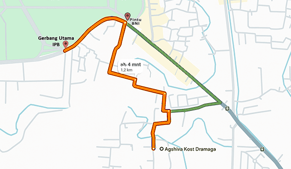 Peta Lokasi AgshivaKost di Dramaga dekat IPB